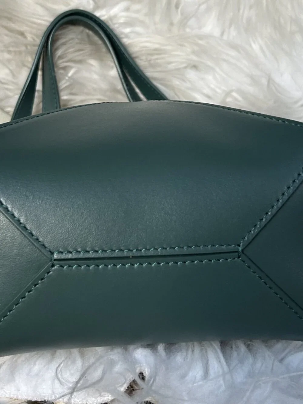 LOEWE Mini Fold Tote in green shiny calfskin-NWOT, current season color!